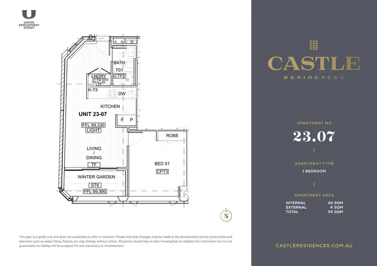 Floorplan of Homely apartment listing, 2307/116 Bathurst Street, Sydney NSW 2000