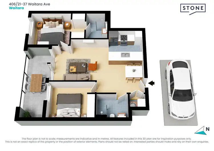 Floorplan of Homely apartment listing, 406/21-37 Waitara Avenue, Waitara NSW 2077