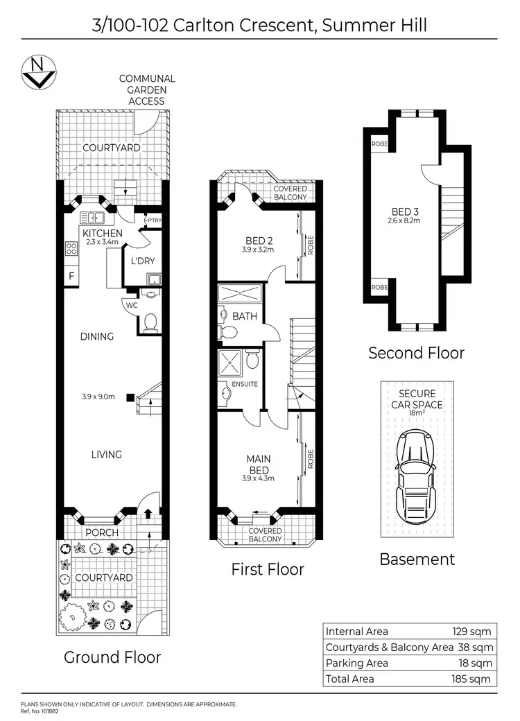 Floorplan of Homely townhouse listing, 3/100-102 Carlton Crescent, Summer Hill NSW 2130