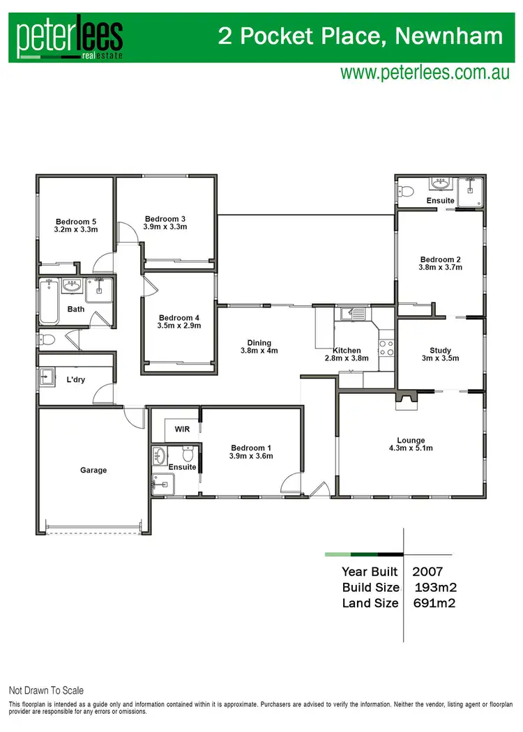 Floorplan of Homely house listing, 2 Pocket Place, Newnham TAS 7248