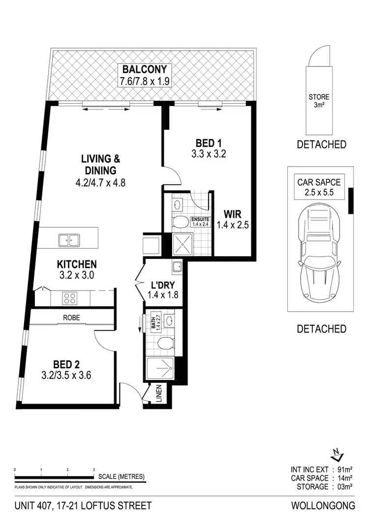 Floorplan of Homely unit listing, 407/17-21 Loftus Street, Wollongong NSW 2500