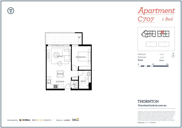 Floorplan of Homely apartment listing, 707/101C Lord Sheffield Circuit, Penrith NSW 2750