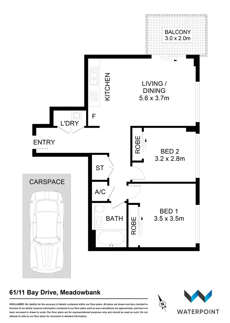 Floorplan of Homely apartment listing, 61/11 Bay Drive, Meadowbank NSW 2114