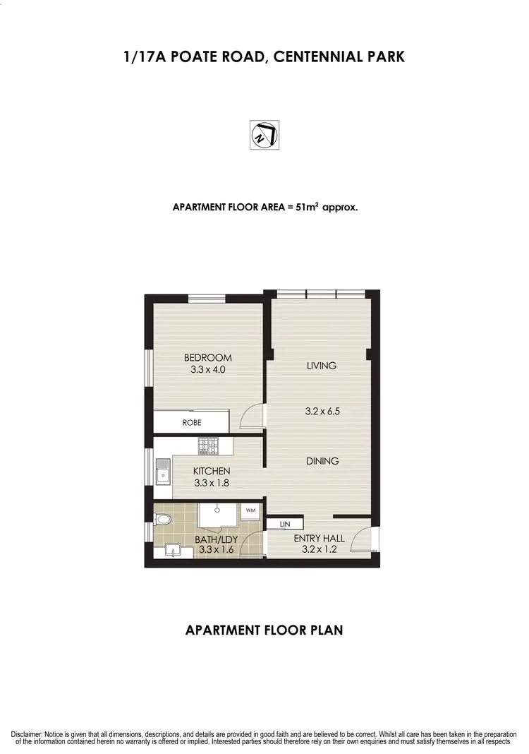 Floorplan of Homely apartment listing, 1/17A Poate Road, Centennial Park NSW 2021