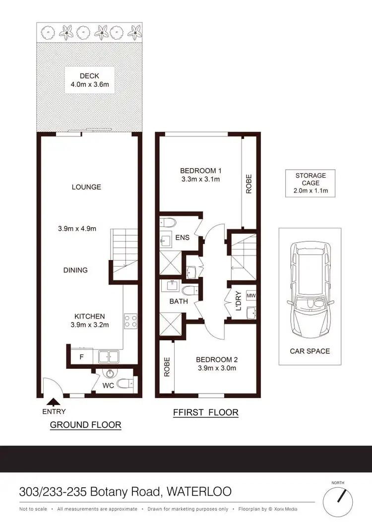Floorplan of Homely apartment listing, 303/233-235 Botany Road, Waterloo NSW 2017