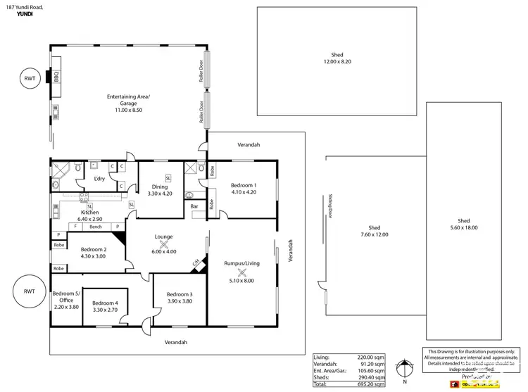 Floorplan of Homely rural property listing, 187 Yundi Road, Yundi SA 5172