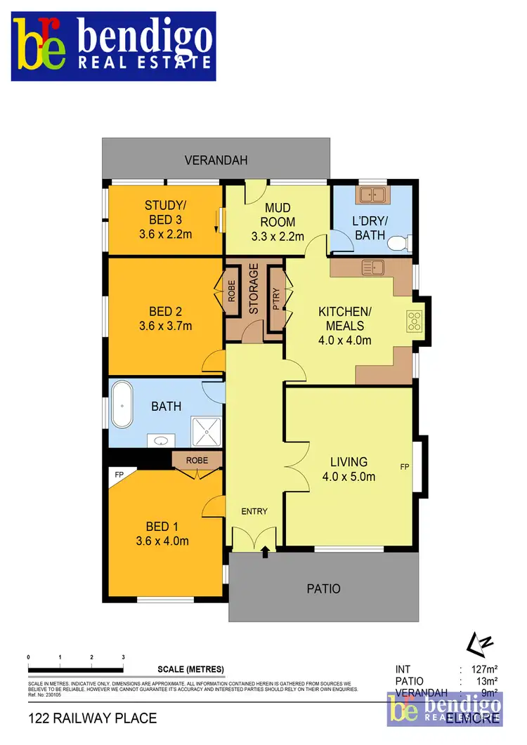 Floorplan of Homely house listing, 122 Railway Place, Elmore VIC 3558