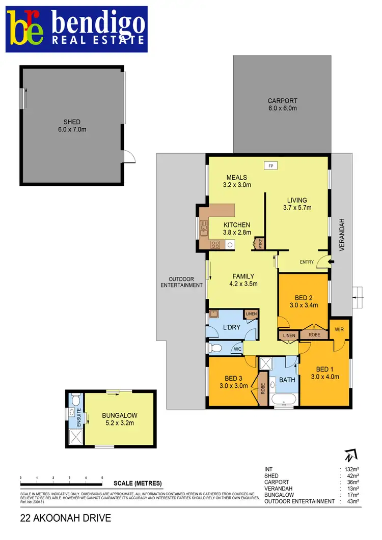 Floorplan of Homely house listing, 22 Akoonah Drive, Golden Square VIC 3555