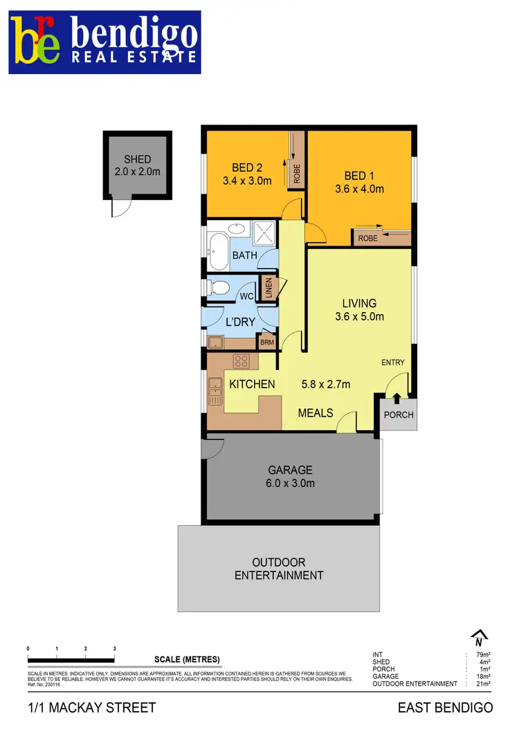 Floorplan of Homely unit listing, 1/1 MacKay Street, East Bendigo VIC 3550