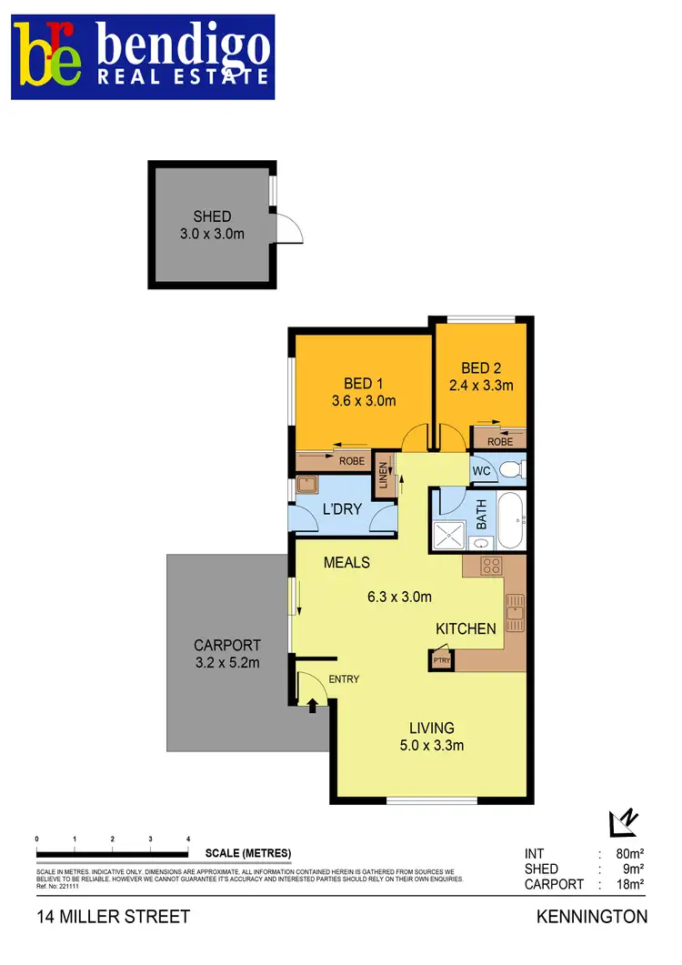 Floorplan of Homely house listing, 14 Miller Street, Kennington VIC 3550