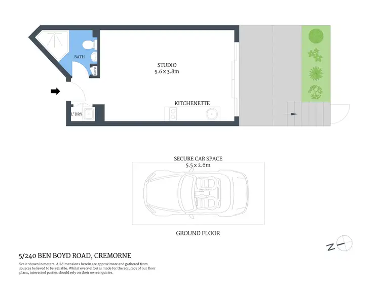 Floorplan of Homely studio listing, 5/232-240 Ben Boyd Road, Cremorne NSW 2090