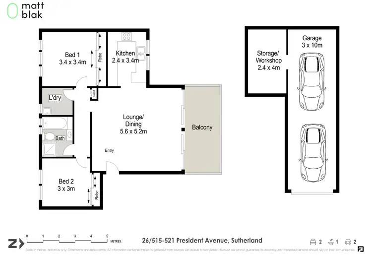 Floorplan of Homely apartment listing, 26/515-521 President Avenue, Sutherland NSW 2232