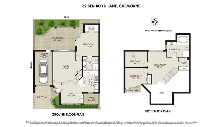 Floorplan of Homely townhouse listing, 32 Ben Boyd Lane, Cremorne NSW 2090
