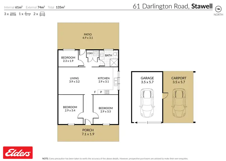 Floorplan of Homely house listing, 61 Darlington Road, Stawell VIC 3380