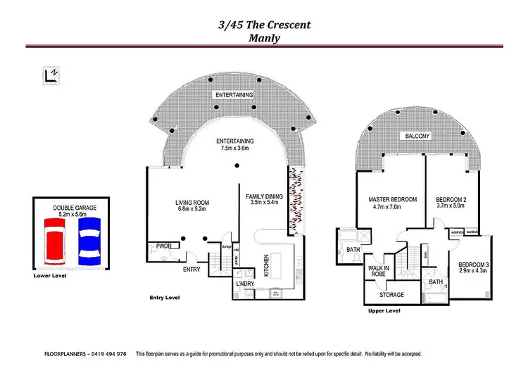 Floorplan of Homely apartment listing, 3/45 The Crescent, Manly NSW 2095