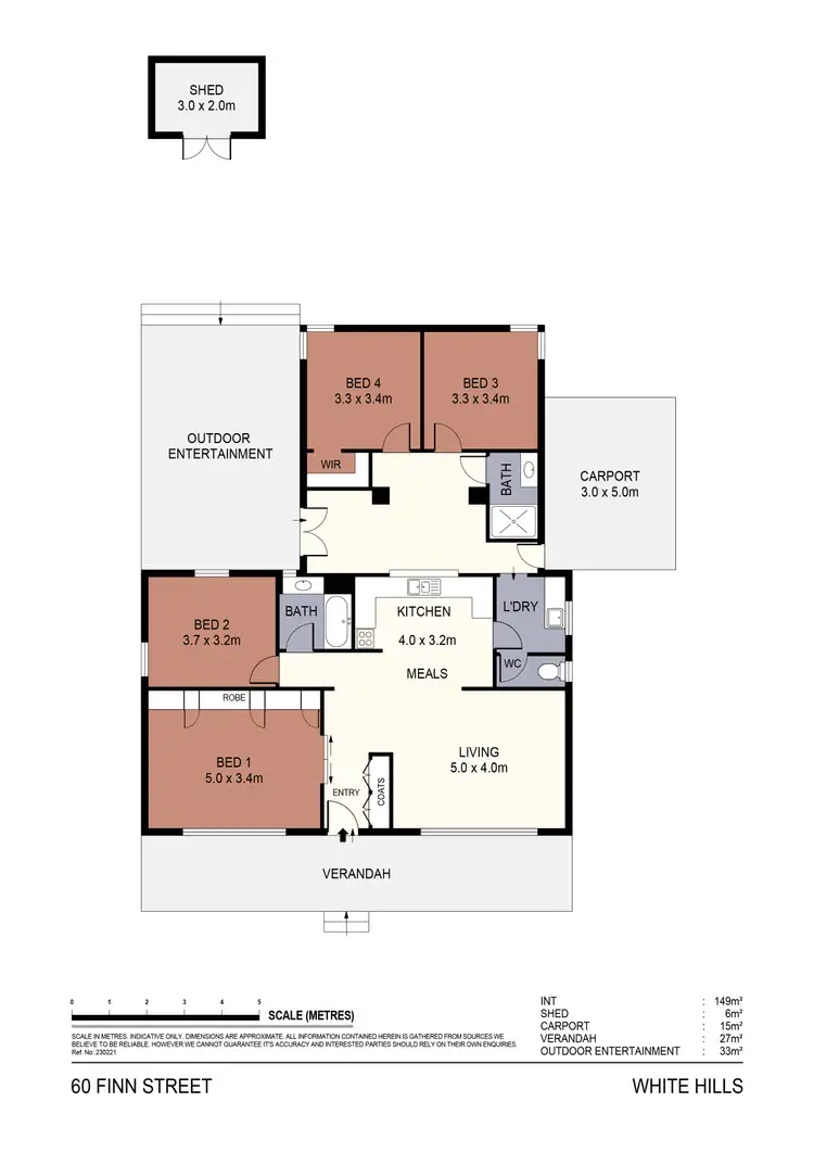 Floorplan of Homely house listing, 60 Finn Street, White Hills VIC 3550