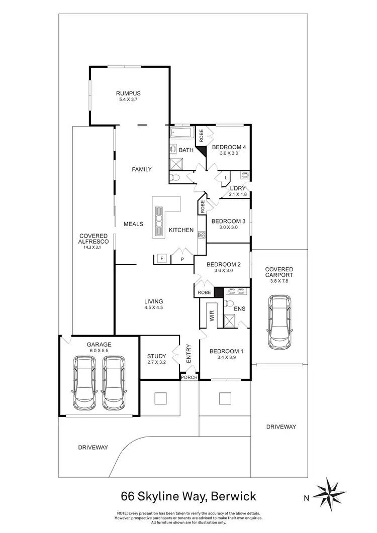 Floorplan of Homely house listing, 66 Skyline Way, Berwick VIC 3806