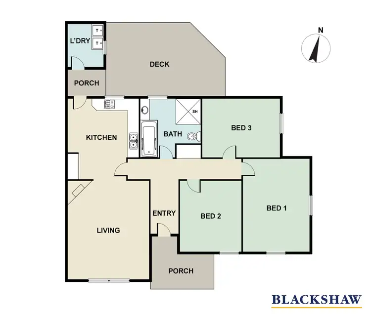 Floorplan of Homely semi-detached listing, 1/38 Barrallier Street, Griffith ACT 2603
