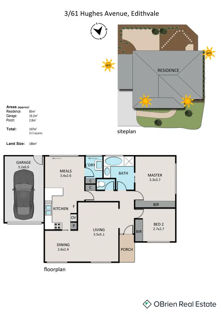 Floorplan of Homely unit listing, 3/61 Hughes Avenue, Edithvale VIC 3196
