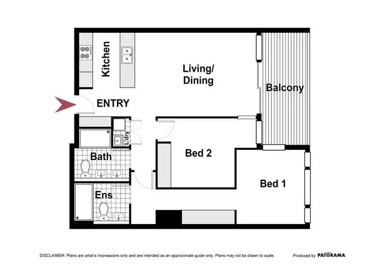 Floorplan of Homely apartment listing, 53/46 Honeysett View, Kingston ACT 2604