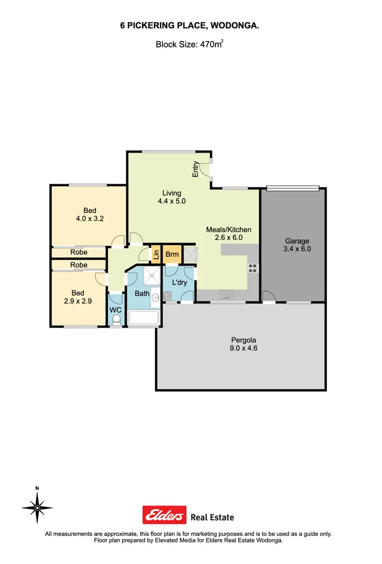 Floorplan of Homely house listing, 6 Pickering Place, Wodonga VIC 3690