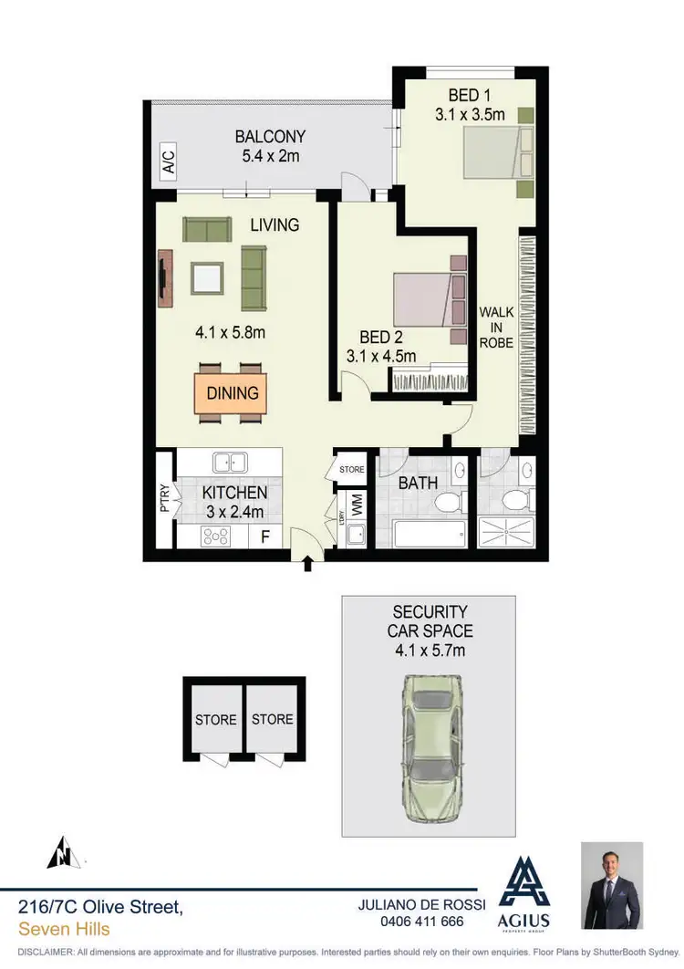 Floorplan of Homely apartment listing, 216/7C Olive Street, Seven Hills NSW 2147