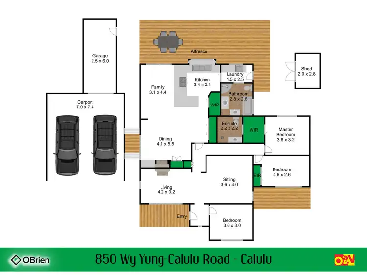 Floorplan of Homely house listing, 850 Wy Yung-Calulu Road, Calulu VIC 3875
