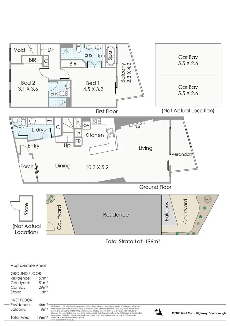 Floorplan of Homely apartment listing, T9/183 West Coast Highway, Scarborough WA 6019