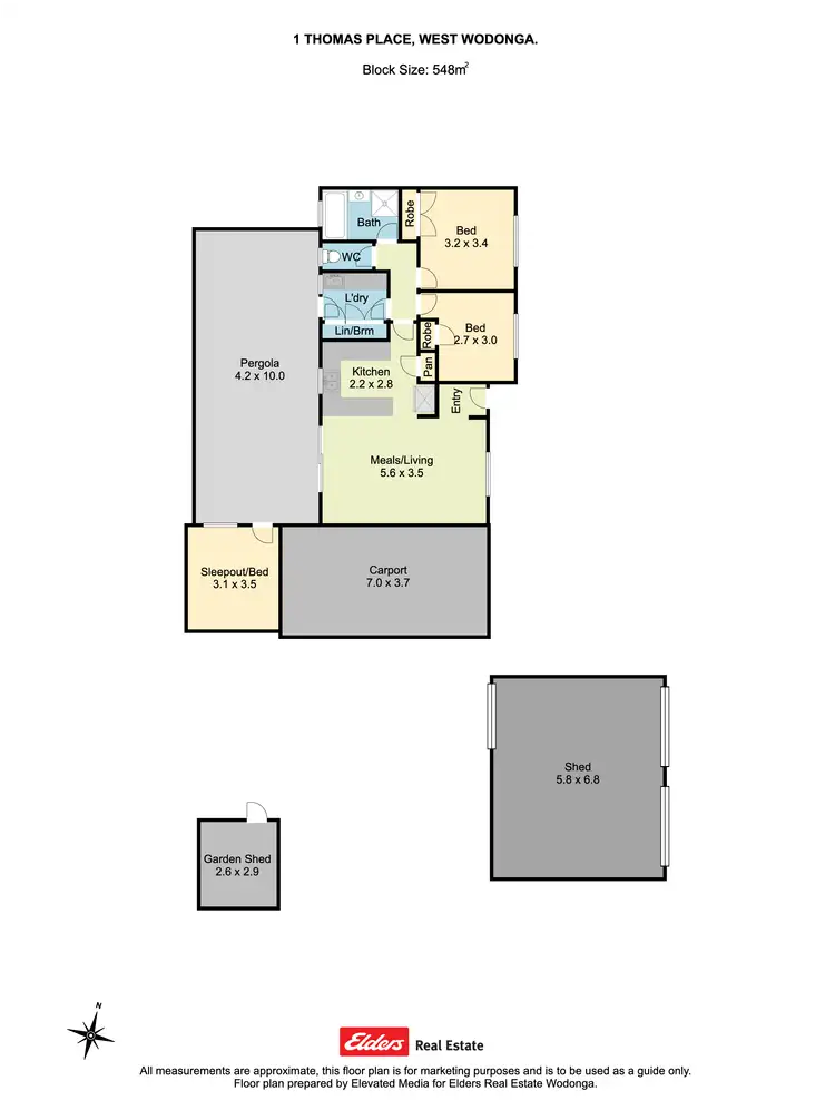 Floorplan of Homely house listing, 1 Thomas Place, Wodonga VIC 3690