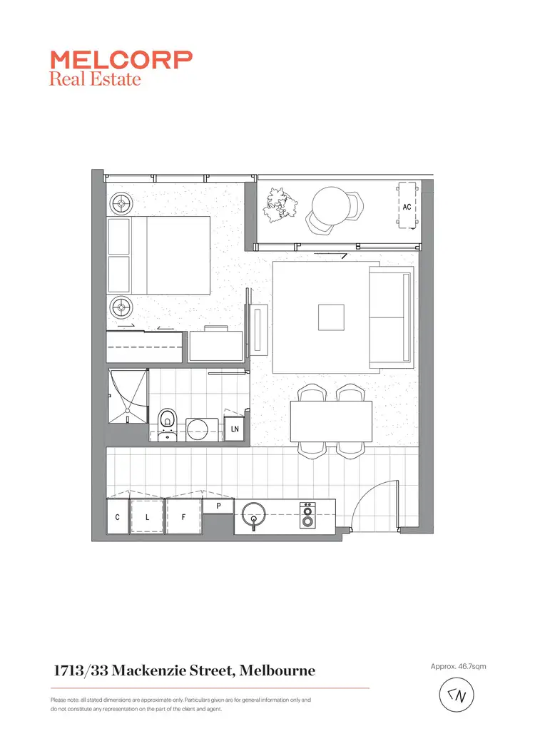 Floorplan of Homely apartment listing, 1713/33 MacKenzie Street, Melbourne VIC 3000