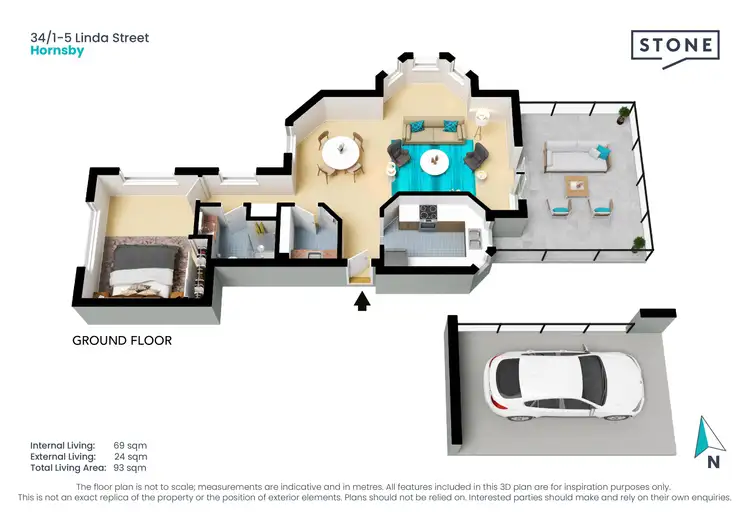 Floorplan of Homely apartment listing, 34/1-5 Linda Street, Hornsby NSW 2077