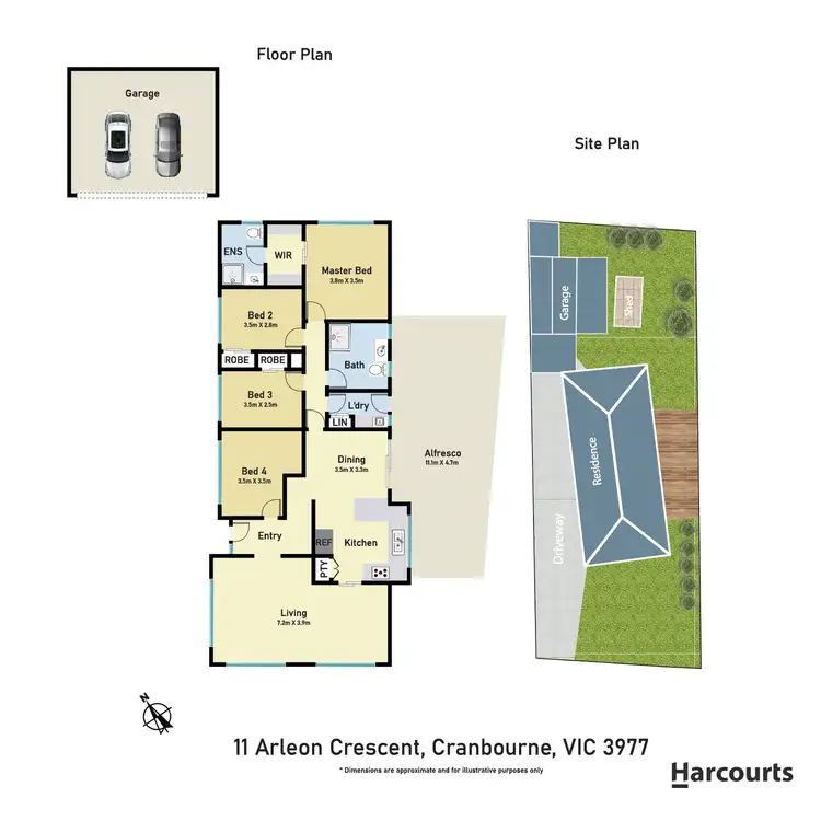 Floorplan of Homely house listing, 11 Arleon Crescent, Cranbourne VIC 3977