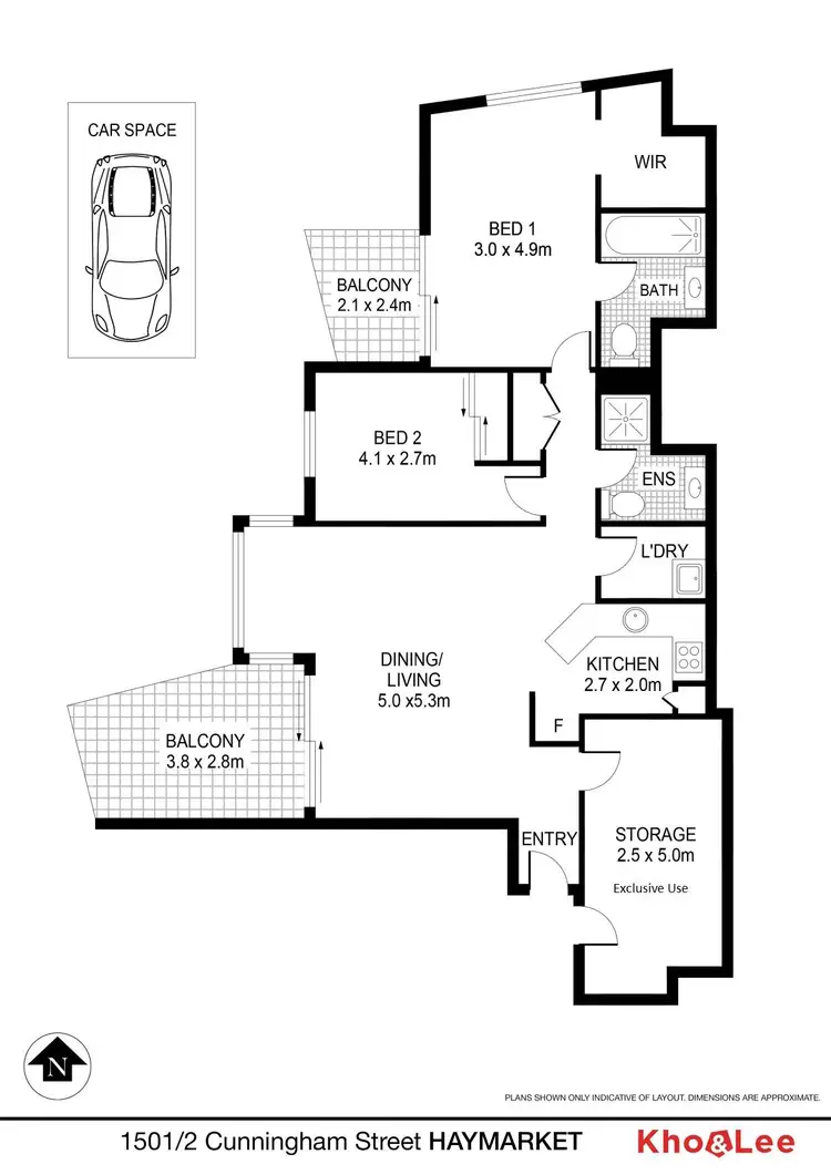 Floorplan of Homely apartment listing, 1501/2-4 Cunningham Street, Haymarket NSW 2000