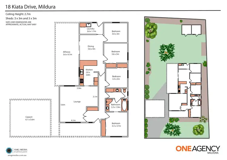 Floorplan of Homely house listing, 18 Kiata Drive, Mildura VIC 3500