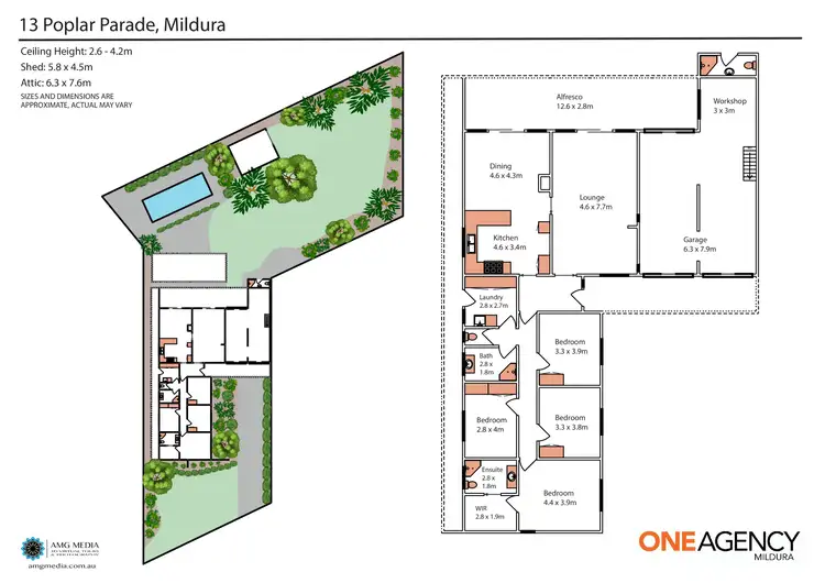 Floorplan of Homely house listing, 13 Poplar Parade, Mildura VIC 3500