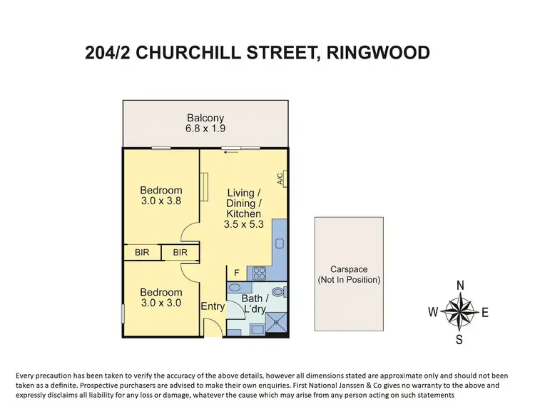 Floorplan of Homely apartment listing, 204/2 Churchill Street, Ringwood VIC 3134