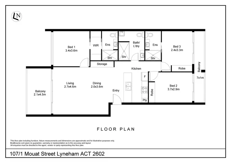 Floorplan of Homely apartment listing, 107/1 Mouat Street, Lyneham ACT 2602