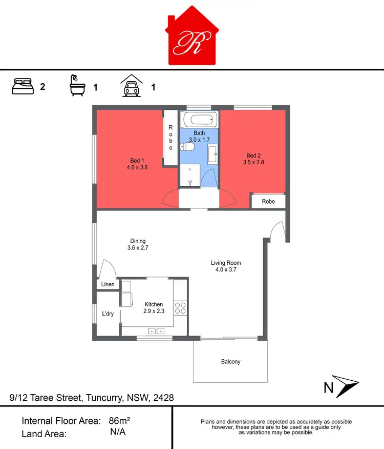 Floorplan of Homely unit listing, 9/12 Taree Street, Tuncurry NSW 2428