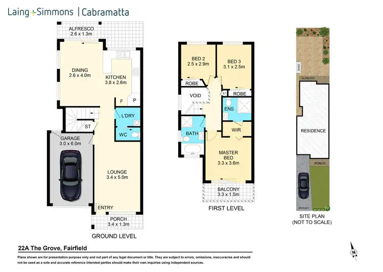 Floorplan of Homely semi-detached listing, 22A The Grove, Fairfield NSW 2165