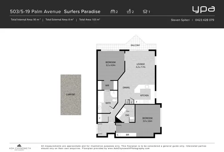 Floorplan of Homely house listing, 503/5-19 Palm Avenue, Surfers Paradise QLD 4217