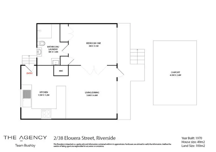 Floorplan of Homely unit listing, 2/38 Elouera Street, Riverside TAS 7250