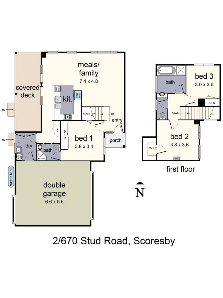Floorplan of Homely townhouse listing, 2/670 Stud Road, Scoresby VIC 3179