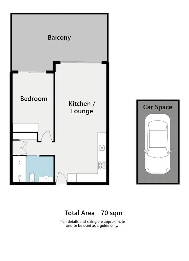 Floorplan of Homely unit listing, 406/45 Boundary Street, South Brisbane QLD 4101