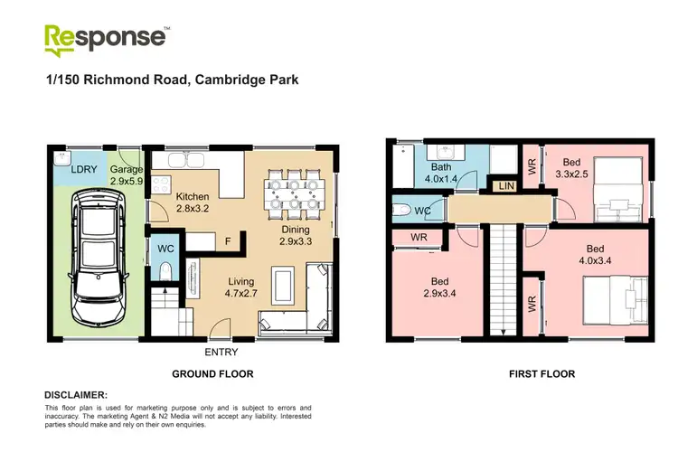 Floorplan of Homely townhouse listing, 1/150 Richmond Road, Cambridge Park NSW 2747