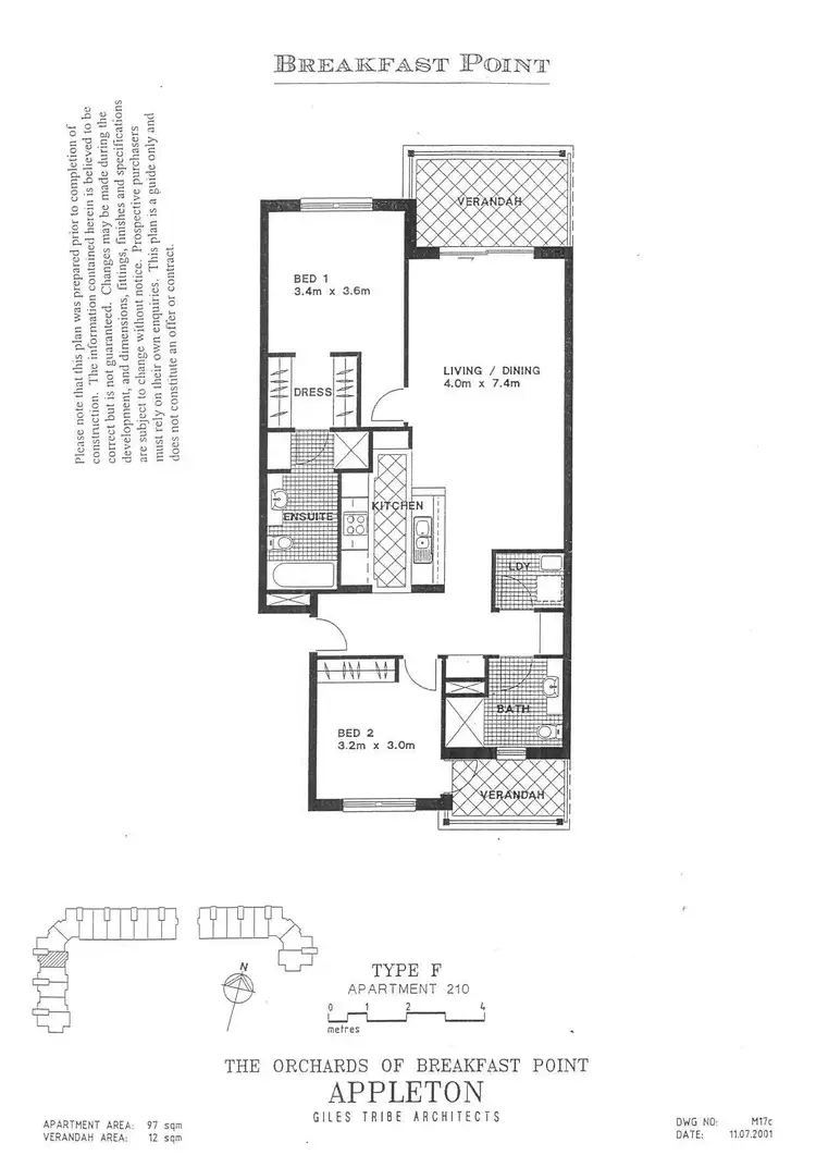 Floorplan of Homely apartment listing, 210/2-14 Orchards Avenue, Breakfast Point NSW 2137