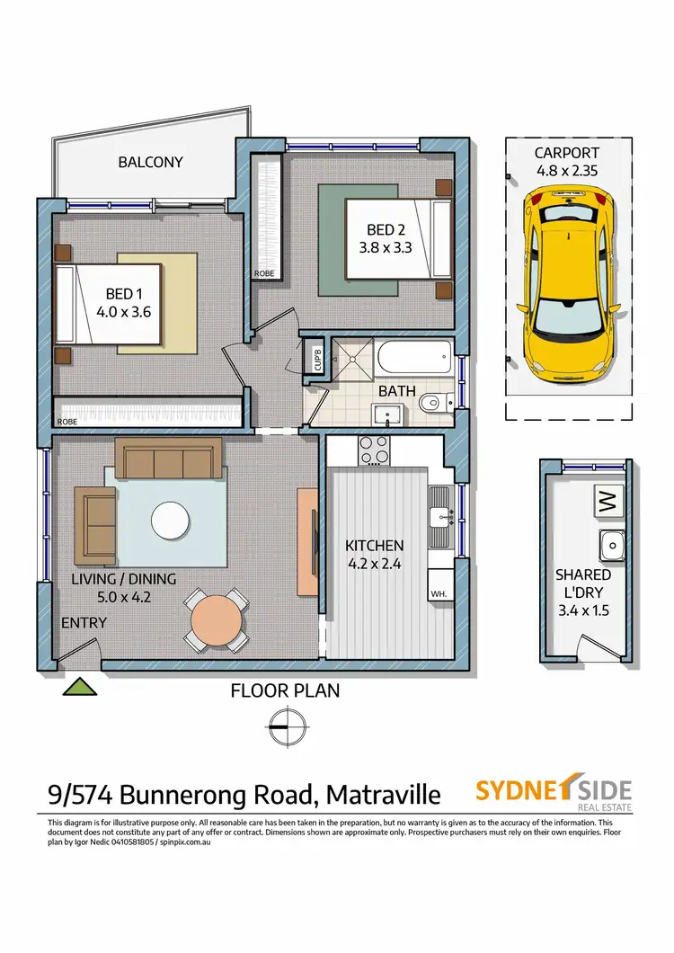 Floorplan of Homely apartment listing, 9/574 Bunnerong Road, Matraville NSW 2036