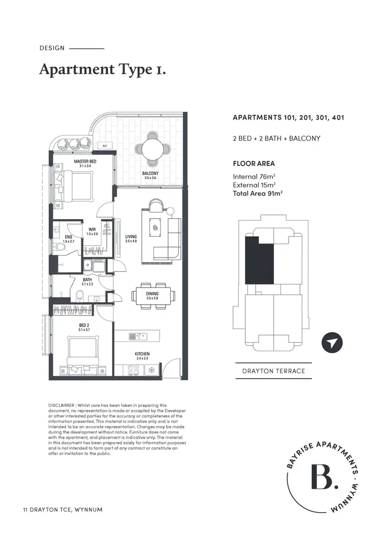 Floorplan of Homely apartment listing, 201/11 Drayton Terrace, Wynnum QLD 4178