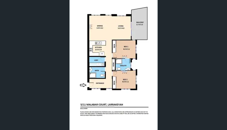 Floorplan of Homely unit listing, 5/11 Malabar Court, Larrakeyah NT 820