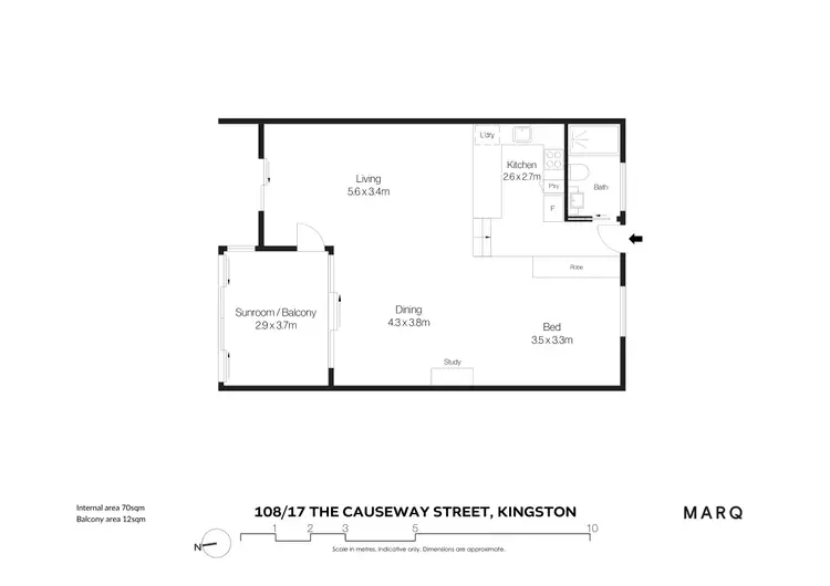 Floorplan of Homely apartment listing, 108/17 The Causeway, Kingston ACT 2604