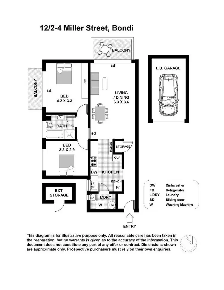 Floorplan of Homely apartment listing, 12/2-4 Miller Street, Bondi NSW 2026